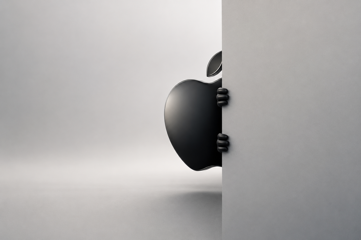 Macro photograph of an Apple Silicon chip die, half in deep shadow, half in sharp light