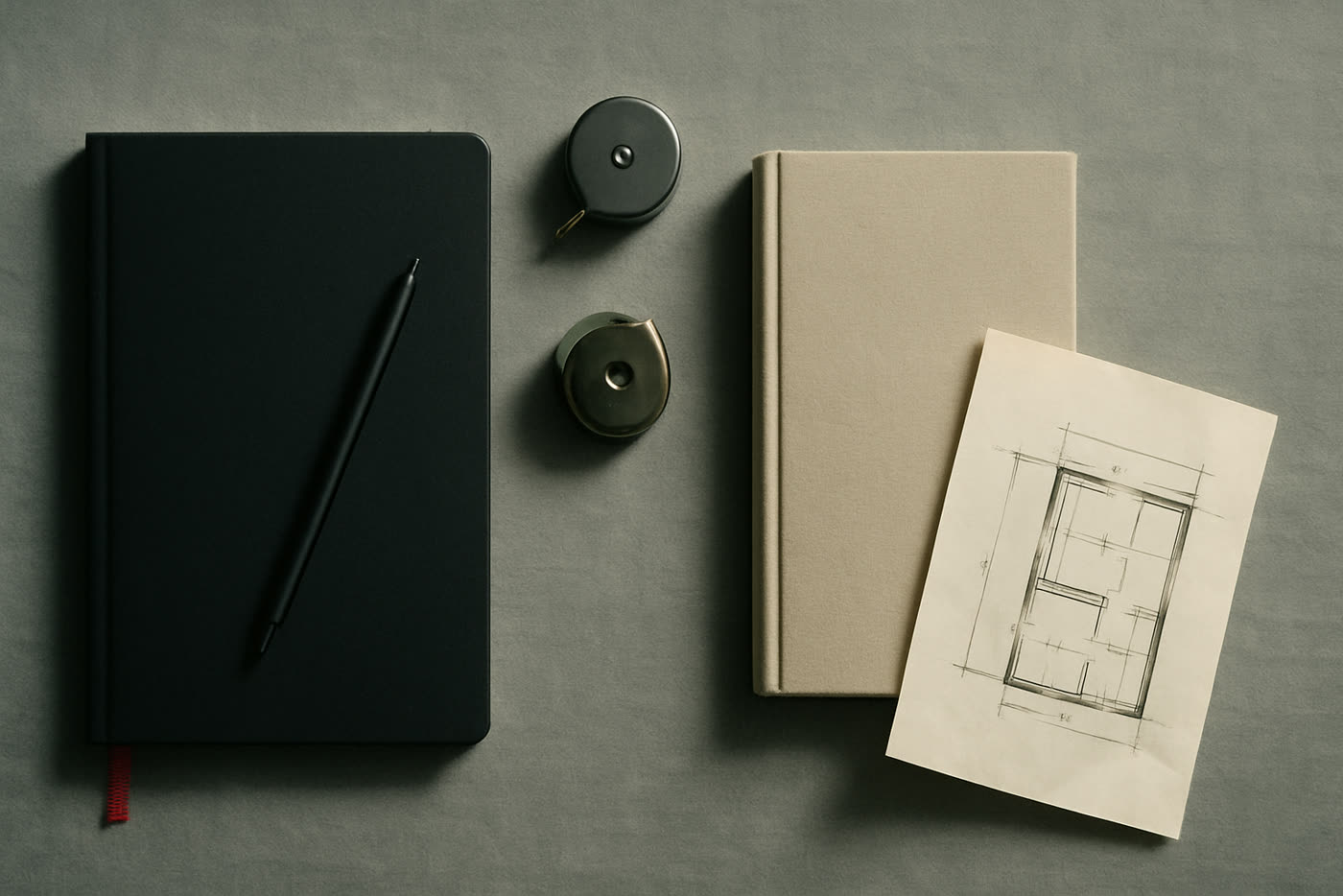 A half-finished sketch, mechanical pencil mid-stroke