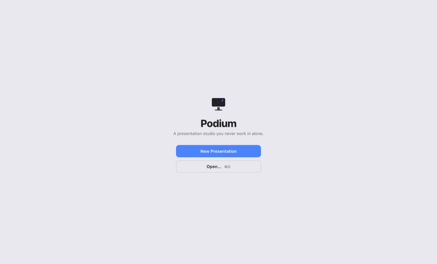 Podium start screen
